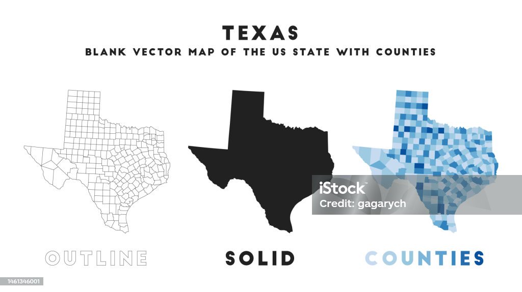 Texas State Shape Vector Texas Map Borders Of Texas For Your Infographic Vector Us State Shape ...