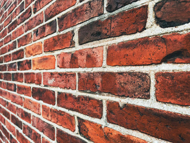 istock Scandinavian architecture style brickwork pattern, texture of a brick wall in perspective. 1461346259