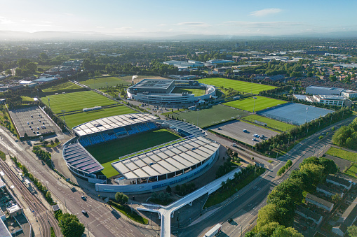Etihad Campus is an area of Sportcity in Manchester which is home to the training grounds of Manchester City Football Club.