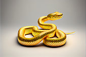 Golden 3D snake