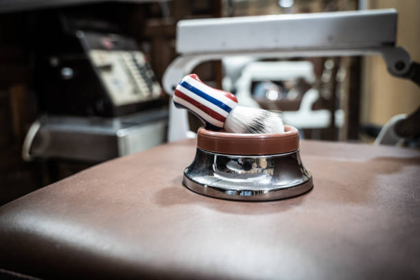 istock A shaving brush in a barber shop 1461359229