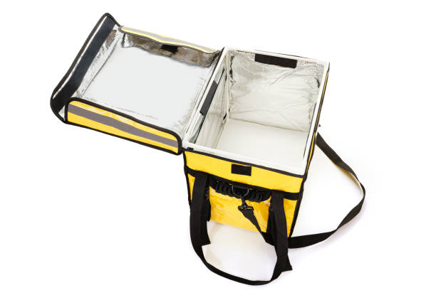 istock Yellow thermal bag for delivery isolated on white background 1461363520