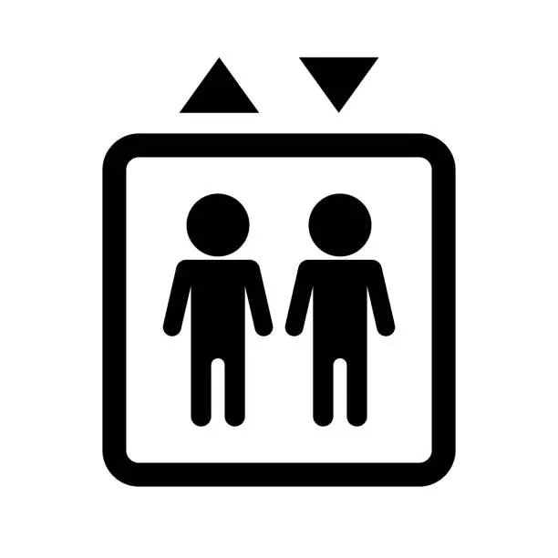 Vector illustration of Lift icon. Elevator and people. Vector.