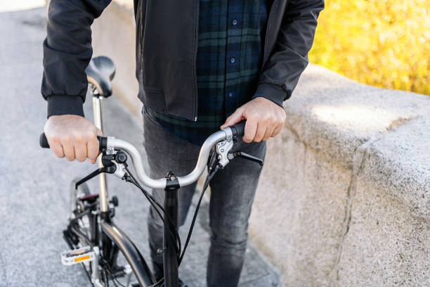 istock Unrecognized Person with Detachable Bike 1461369937