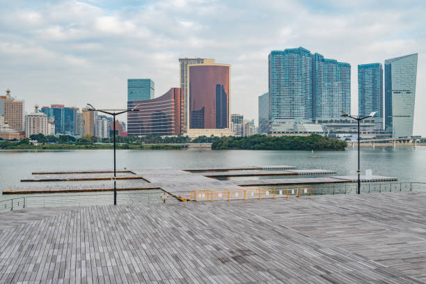 istock City district and lake. Macau. 1461370872