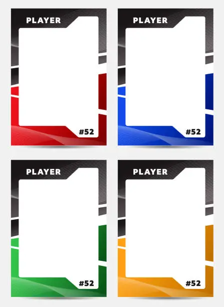 Vector illustration of Sport player trading card frame border template