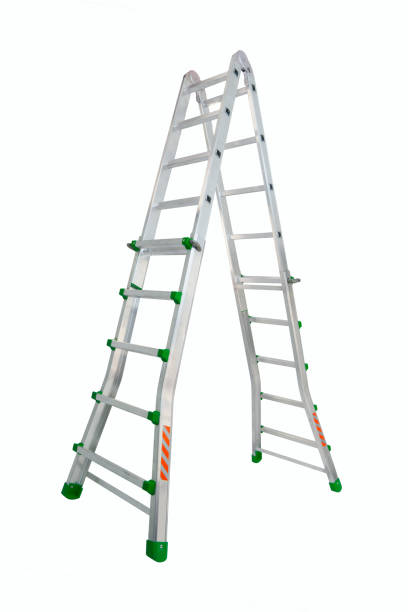 istock Aluminium stepladder isolated on white background. 1461377186