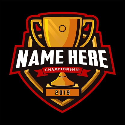Trophy champion cup logo template