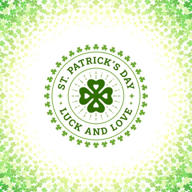Vector illustration of Happy Saint Patrick's Day Irish luck and love vintage greeting card typographic template vector