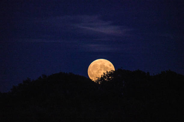 istock The wolf moon, full moon with a delicate ring of clouds crossing over the front, lunar, solar system 1461383886