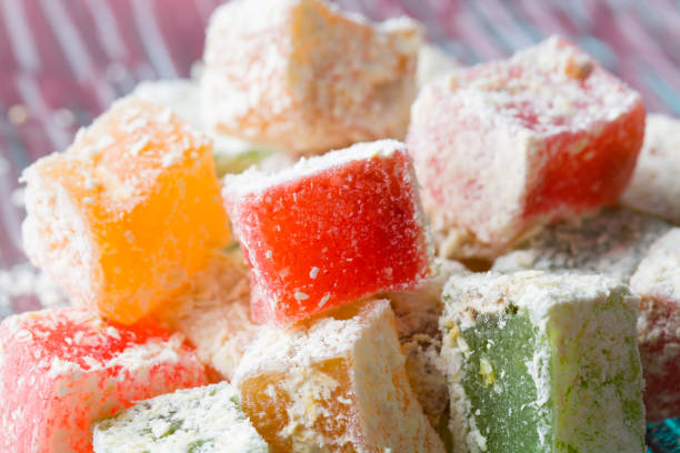 istock Bunch of colorful Turkish Delight sweets 1461387926