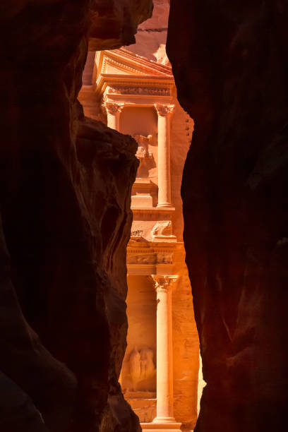 istock Petra, Jordan Siq, Treasury, Al Khazneh frame view 1461401409