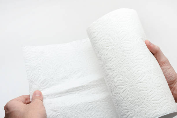 istock Using paper towel, hand holding paper towel 1461401601