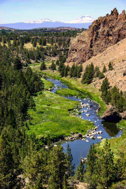 smith rock state park w pobliżu bend, oregon - crooked river zdjęcia i obrazy z banku zdjęć