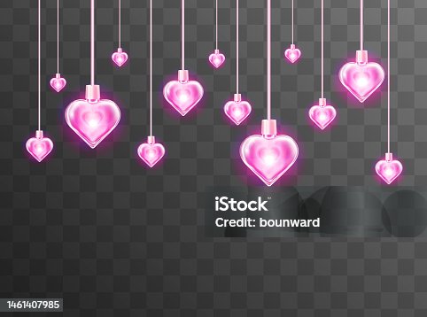 istock Heart glowing garland. Valentine's day decoration. 1461407985