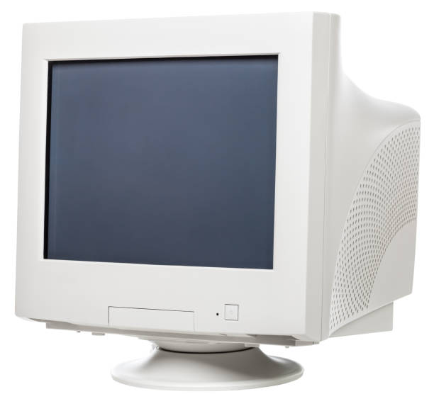 CRT PC monitor isolated on white Obsolete CRT computer monitor isolated on white background crt computer screen stock pictures, royalty-free photos & images