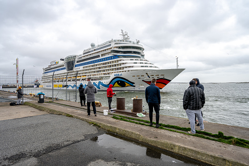 Gothenburg, Sweden - October 29 2022: Cruise ship AIDAsol departing Gothenburg.