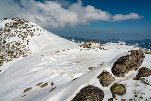 The cliffs high above Uludag in winter