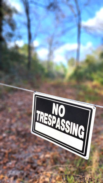 istock No trespassing sign in rural area. 1461423392