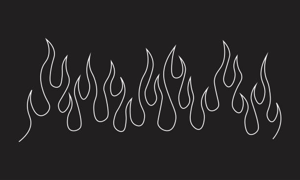Minimalist silhouette of flame. One line drawing. Design template Minimalist silhouette of flame. One line drawing. Design template. Vector illustration. hand tattoo flash silhouette stock illustrations