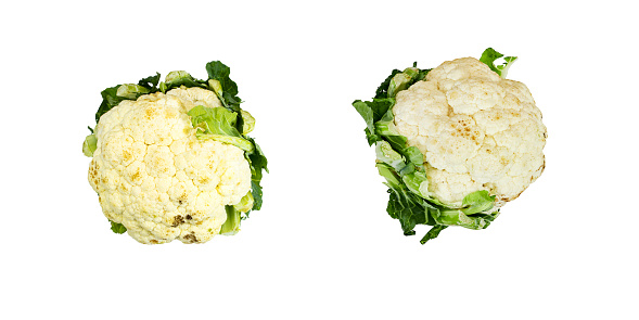 Fresh Cauliflowers isolated on white background