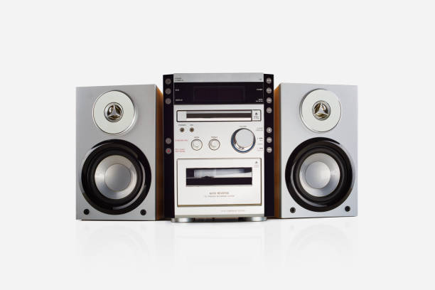 istock Cassette and cd player with modern outline from 90's isolated on white background 1461429274