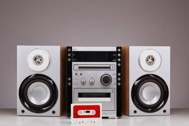 istock Audio cassette tape and an hi-fi stereo player 1461430159