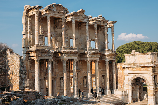 Unesco Heritage Site of the Ancient City of Ephesus, Selcuk, Turkey stock photo