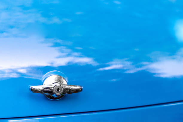 istock Retro car trunk lock close-up 1461435784