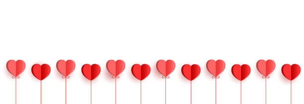 istock Hearts garland.Red 3d paper hearts .Set of simple hearts.Valentine's Day seamless pattern. Hearts garland isolated on a white background. Valentine's day decoration. 1461440804