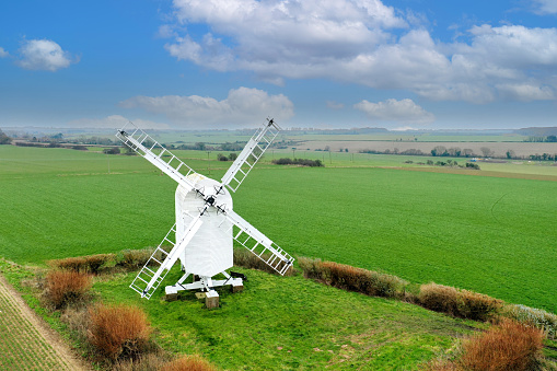 The restored windmill at Chillenden in Kent, UK