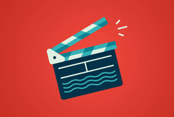Film Movie Slate Red Carpet Movie Cinema Business Symbol Background vector art illustration