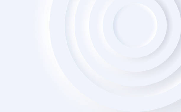 抽象的な背景にネオモーフィズムスタイル。白い同心円ニューモルフィック円 - spiral bevel gear点のイラスト素材／クリップアート素材／マンガ素材／��アイコン素材