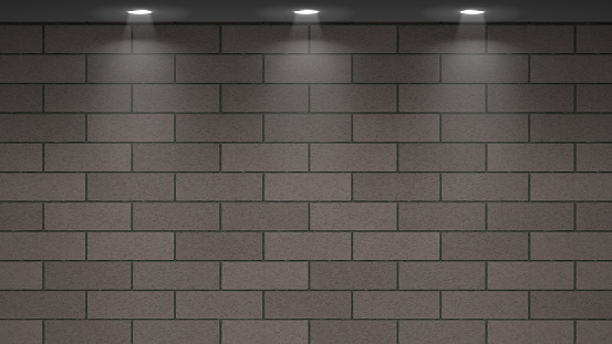 Brick wall texture with spotlights vector illustration. Realistic Grunge Textured Background