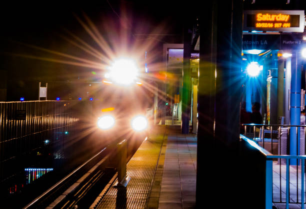 Los Angeles Rail Station at Night Color
