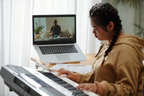 istock Music Teacher Conducting Online Class 1461455201