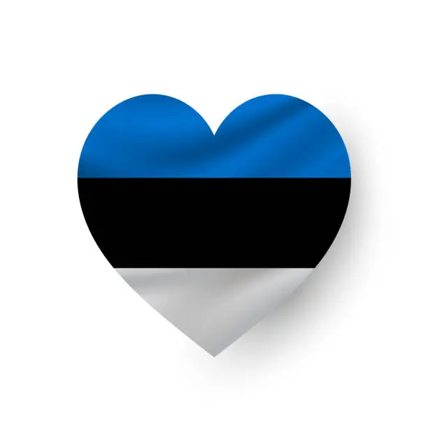 Vector illustration of Estonia flag heart. Vector