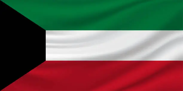 Vector illustration of Kuwait flag. Vector