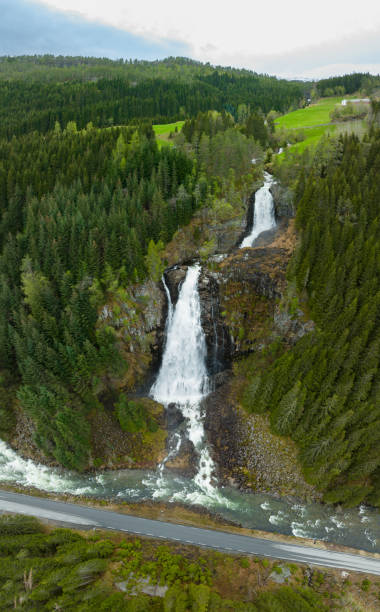 istock Aerial view of Espelandsfossen waterfall 1461456424