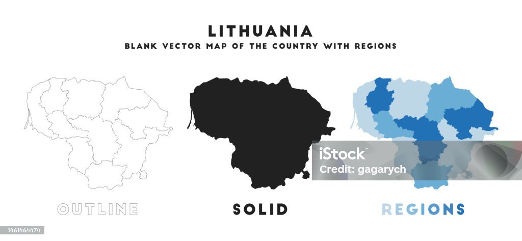Lithuania Vector Shape Lithuania Map Borders Of Lithuania For Your Infographic Vector Country ...