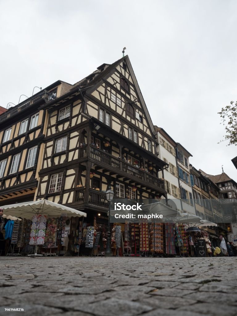 Charming picturesque old traditional architecture half-timbered house building in Strasbourg Grand Est Alsace France Charming picturesque old traditional architecture half-timbered house building in Strasbourg Grand Est Bas Rhin Alsace France Europe Alsace Stock Photo