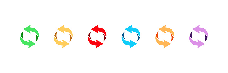 Arrow icon set. Two arrow spin in circle. Recycle symbol. Vector EPS 10