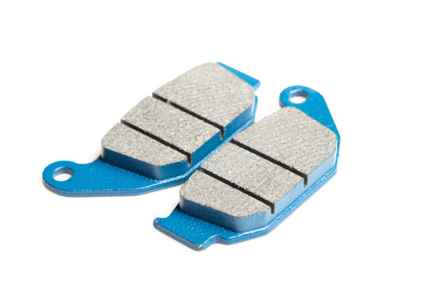 istock Motorcycle brake pads isolated on white background, close-up image 1461484093