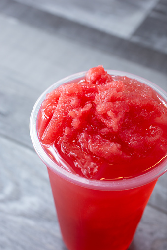 A view of a watermelon slushie.