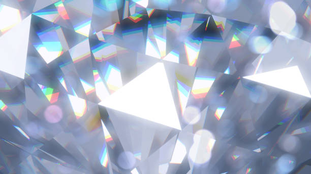 光に反射するダイヤモンドの3Dイラスト。クローズ アップ。