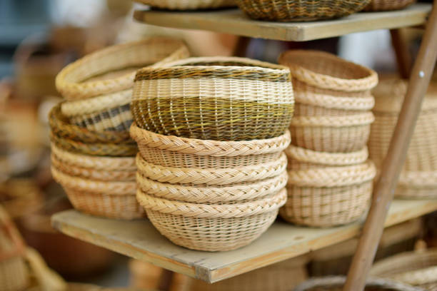 istock Various baskets sold on Easter market in Vilnius. Annual spring fair hold in March on the streets of capital of Lithuania. 1461495784