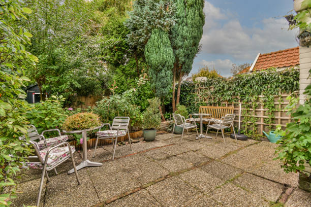 istock Neat patio with sitting area 1461499371