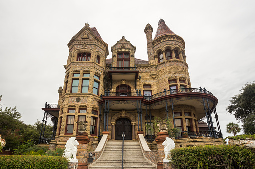 Galveston, Texas, USA - October 24th, 2022: Bishop's Palace, Victorian-style castle, most known historical place in the city