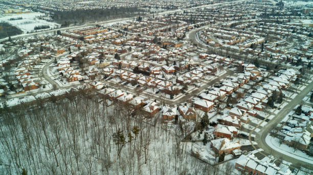 istock Forest meets suburbs in the winter 1461501933