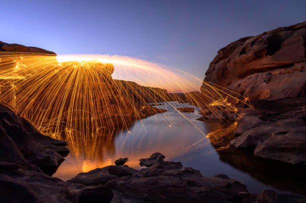 istock Background image: Spiral lights with steel wool, Sam Phan Bok, Ubon Ratchathani Province 1461507615
